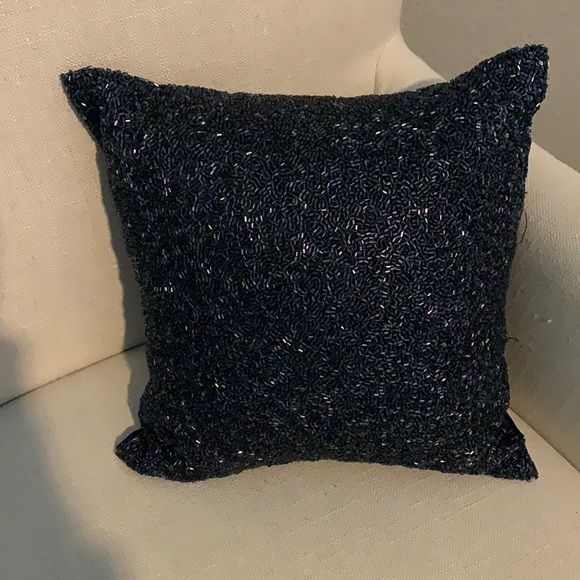 Other - Navy beaded throw pillow